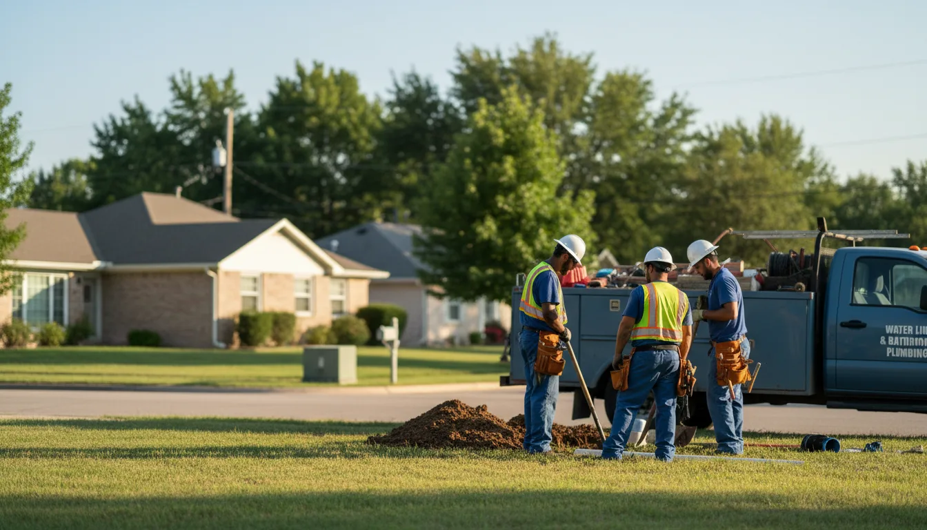 Residential water line and bathroom plumbing service in South Haven, KS